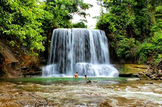 Panorama alam air terjun Tangkahan